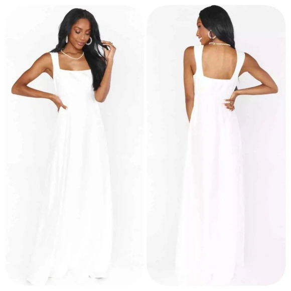 Show Me Your MuMu Dresses & Skirts - Show Me Your Mumu Women's Madi Gown Ivory Luxe Satin Size L